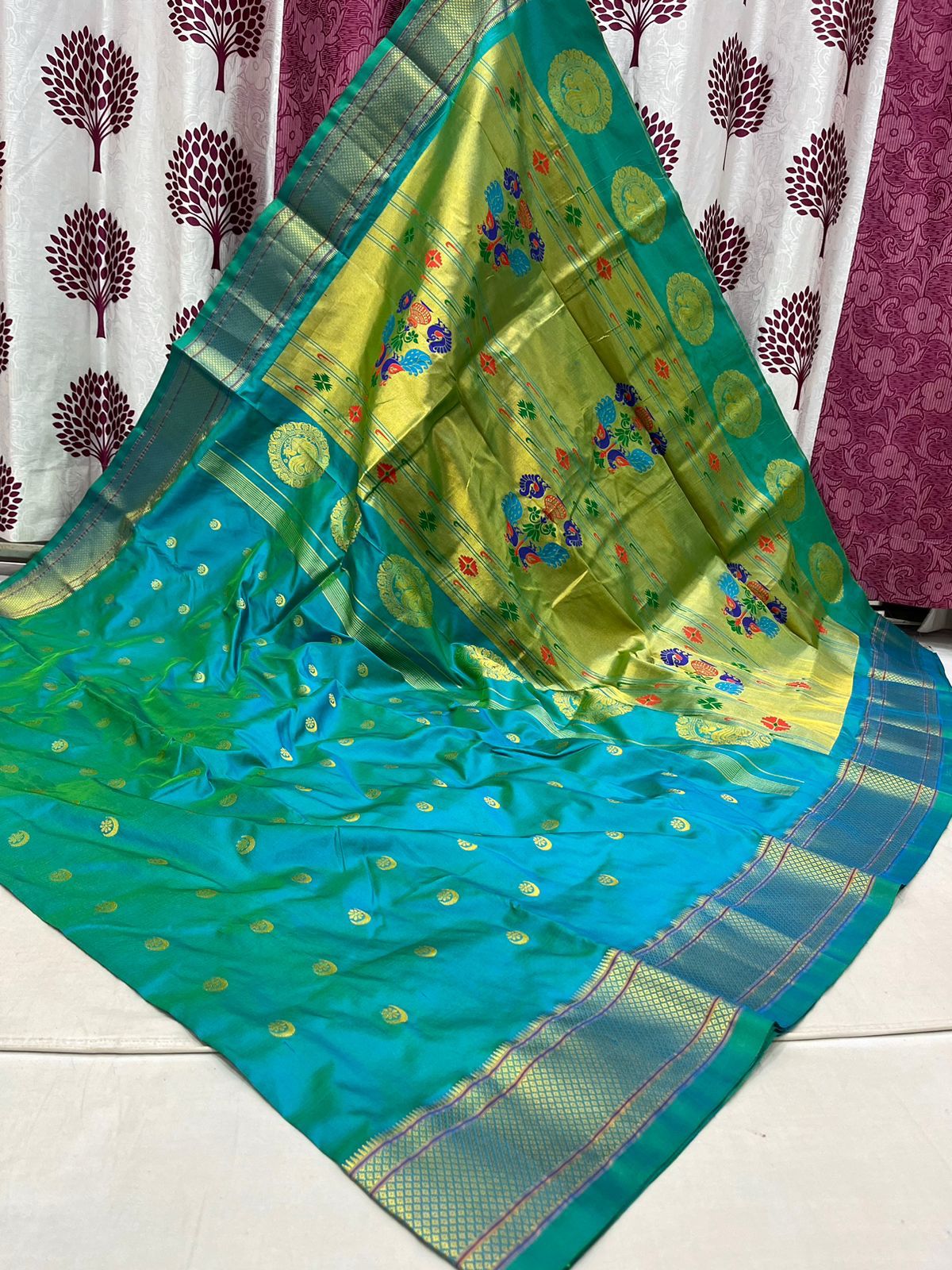 Chandrakor Kalanjali Pure Silk Paithani Saree