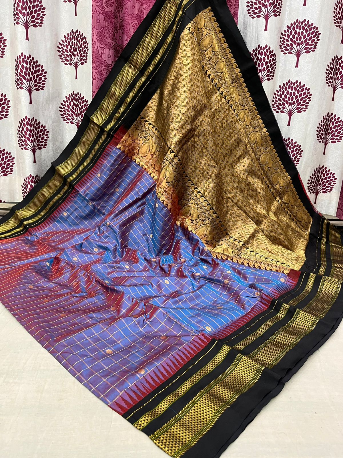 Pure Silk Checks Irkal Saree