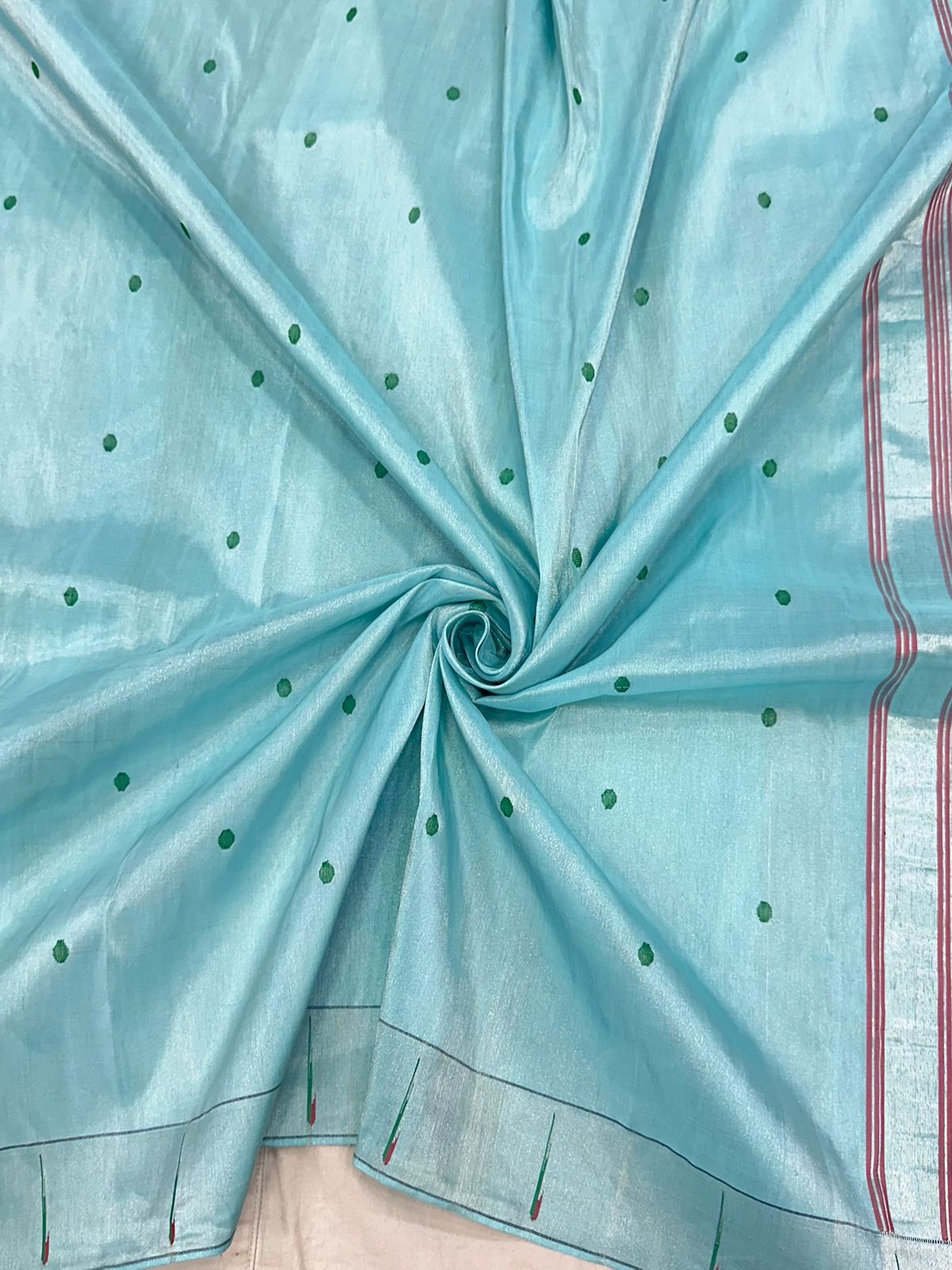 Tissue Single Muniya Border Paithani Saree