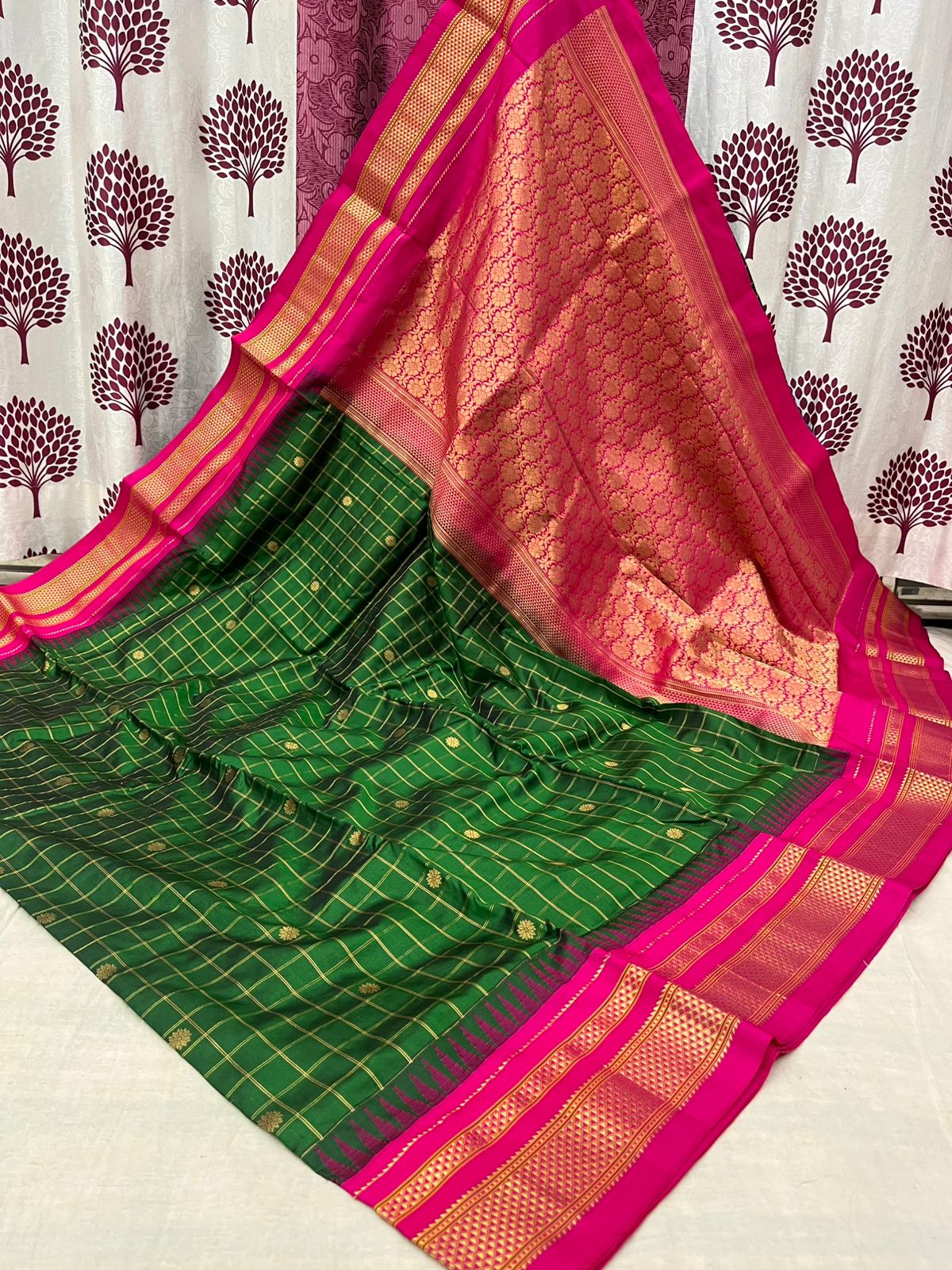 Pure Silk Checks Irkal Saree