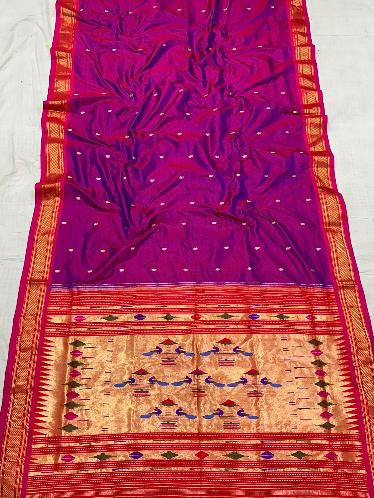 Handloom Double Pallu Paithani Saree