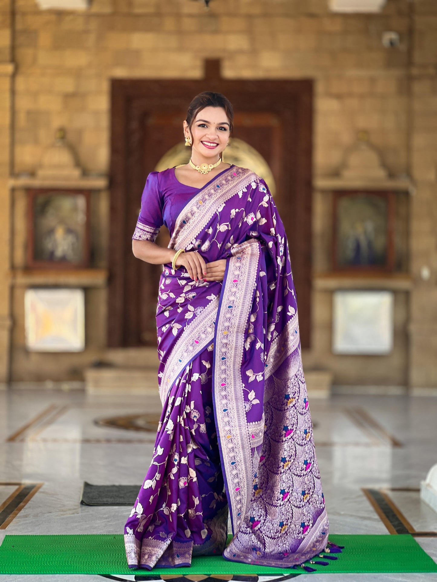 Soft Silk Banarasi Jaal Saree