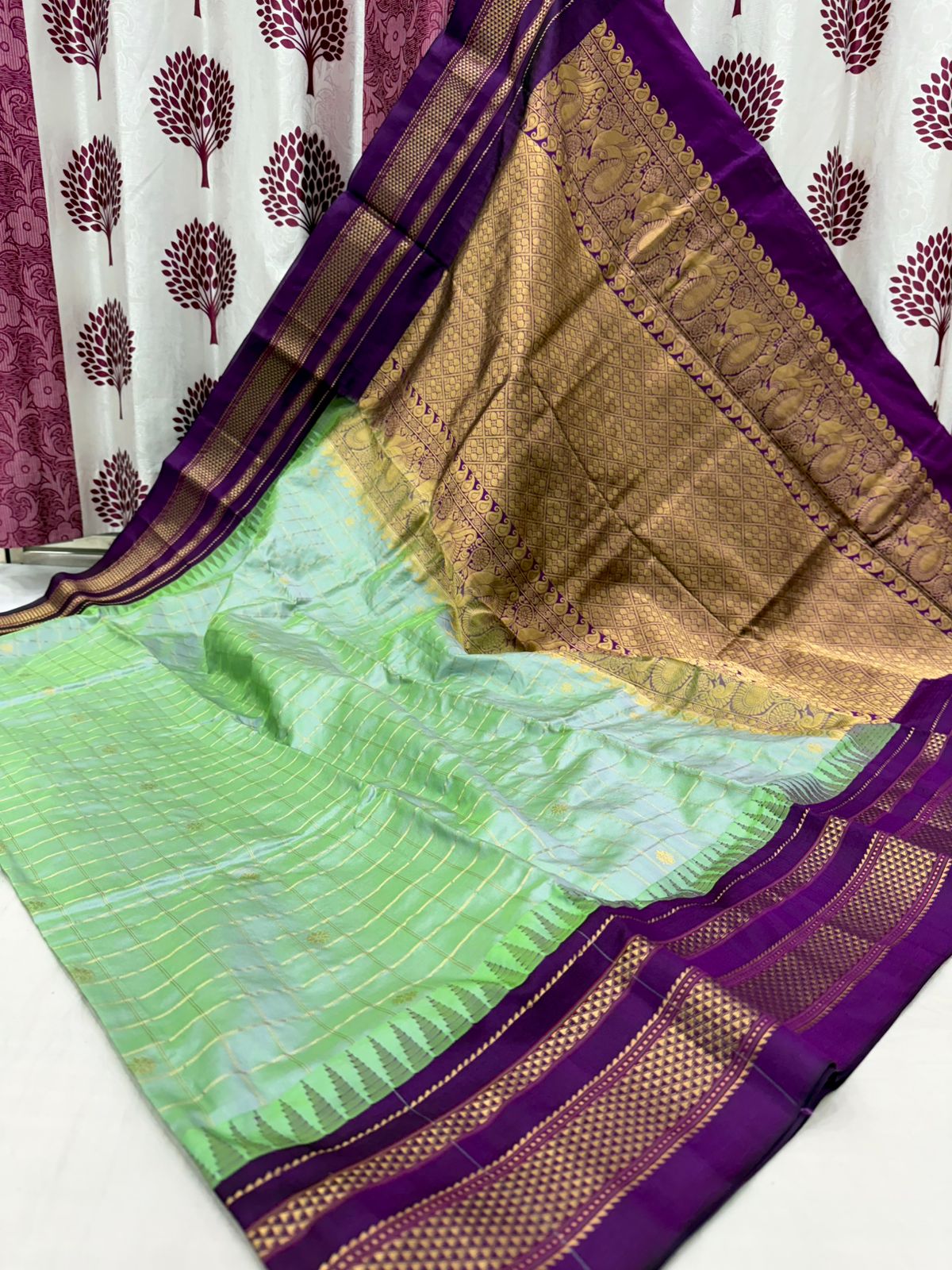 Pure Silk Checks Irkal Saree