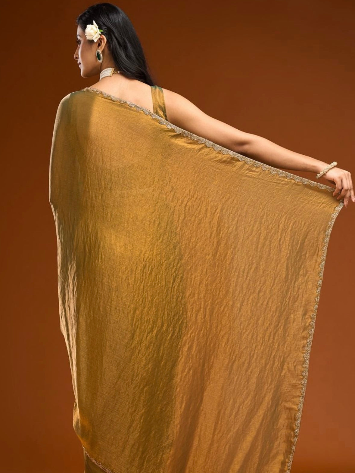 Golden Tissue Saree