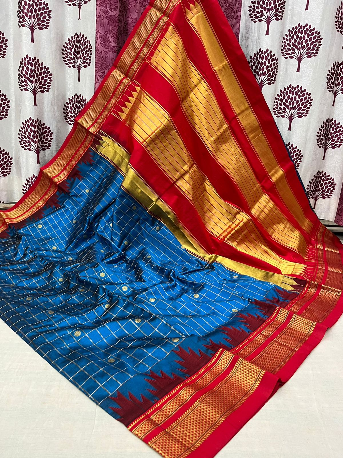 Pure Silk Checks Irkal Saree