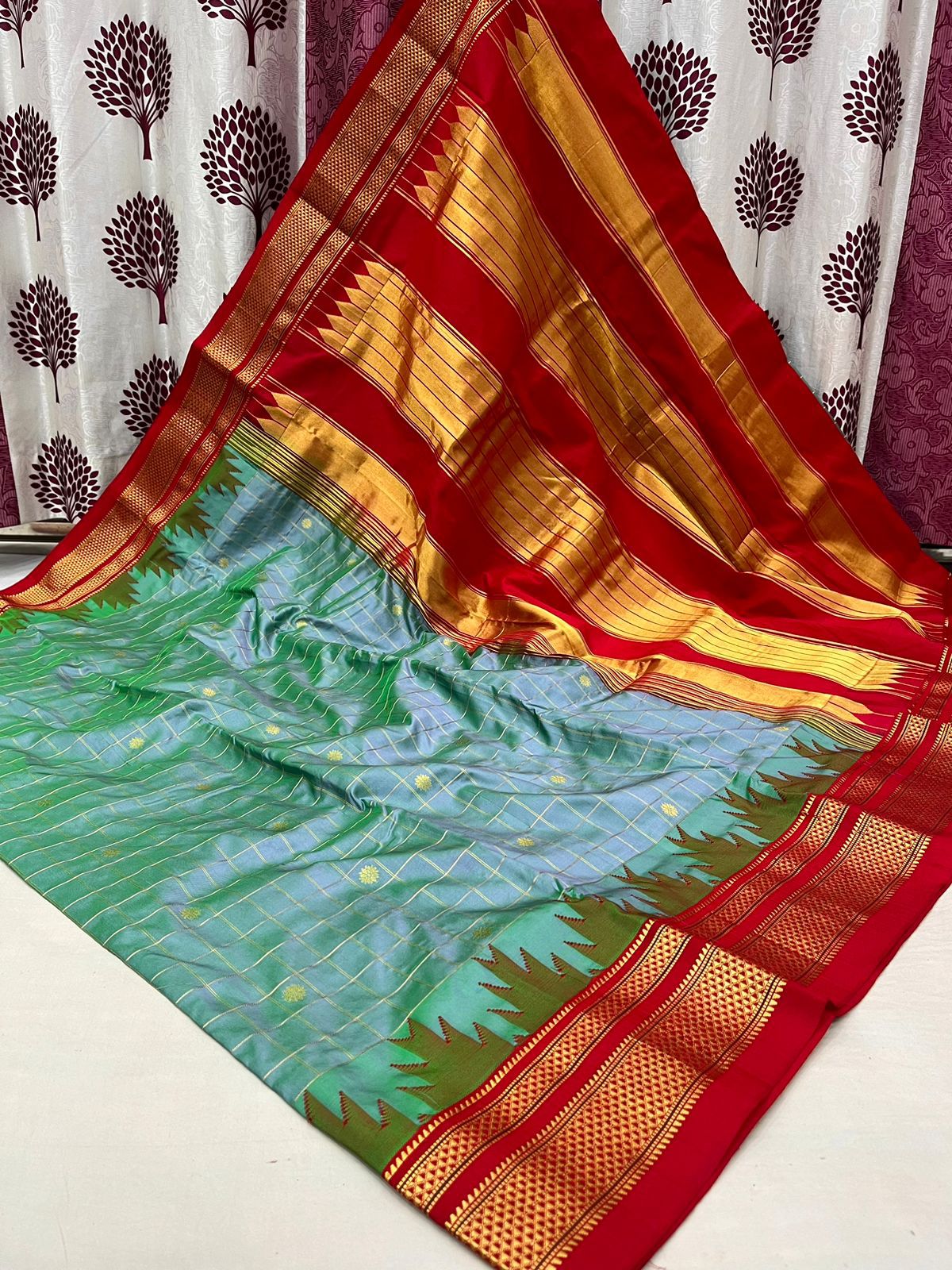 Pure Silk Checks Irkal Saree