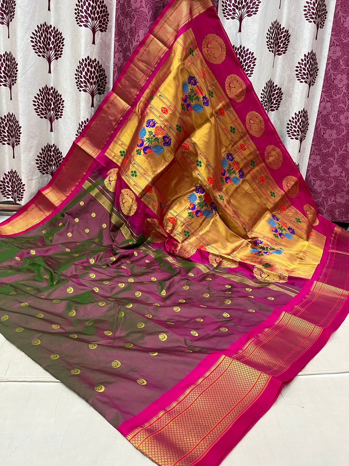 Chandrakor Kalanjali Pure Silk Paithani Saree
