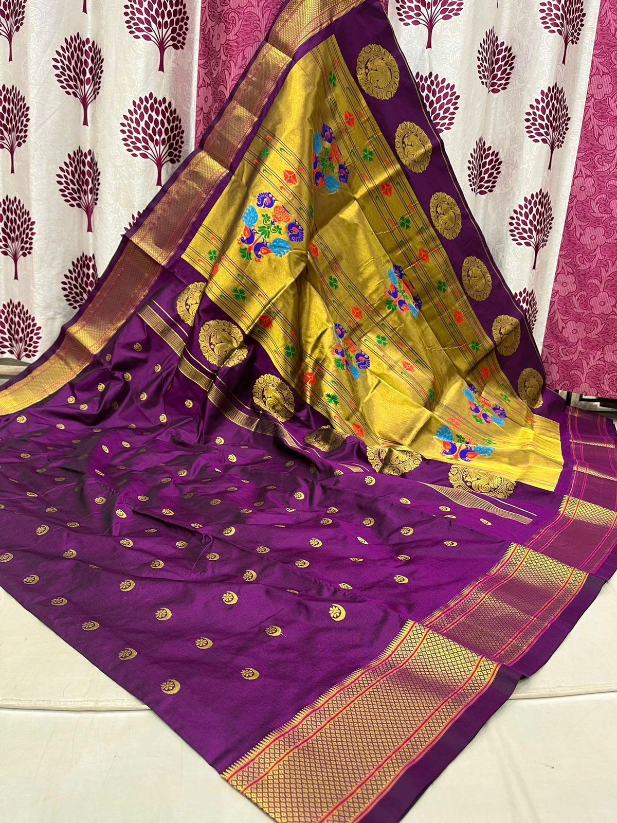 Chandrakor Kalanjali Pure Silk Paithani Saree