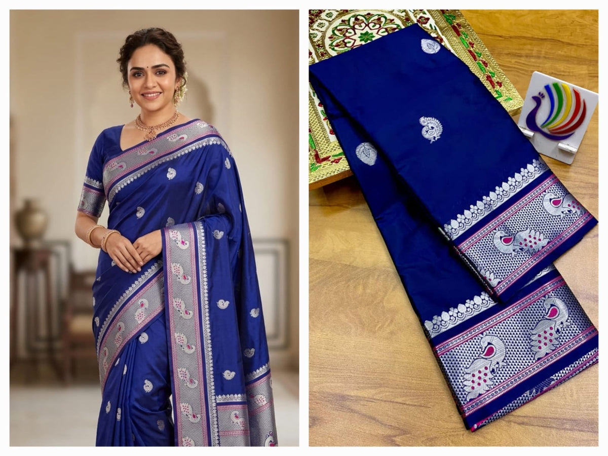 Peacock border sico paithani navratri special