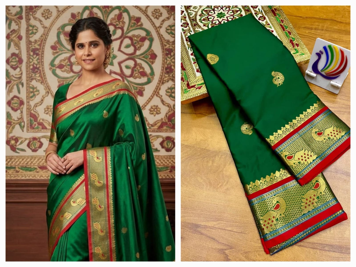 Peacock border sico paithani navratri special