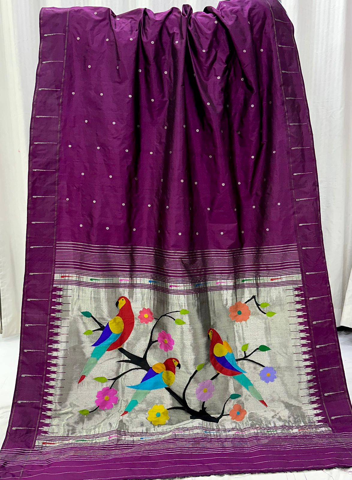Self Muniya Border Paithani Saree