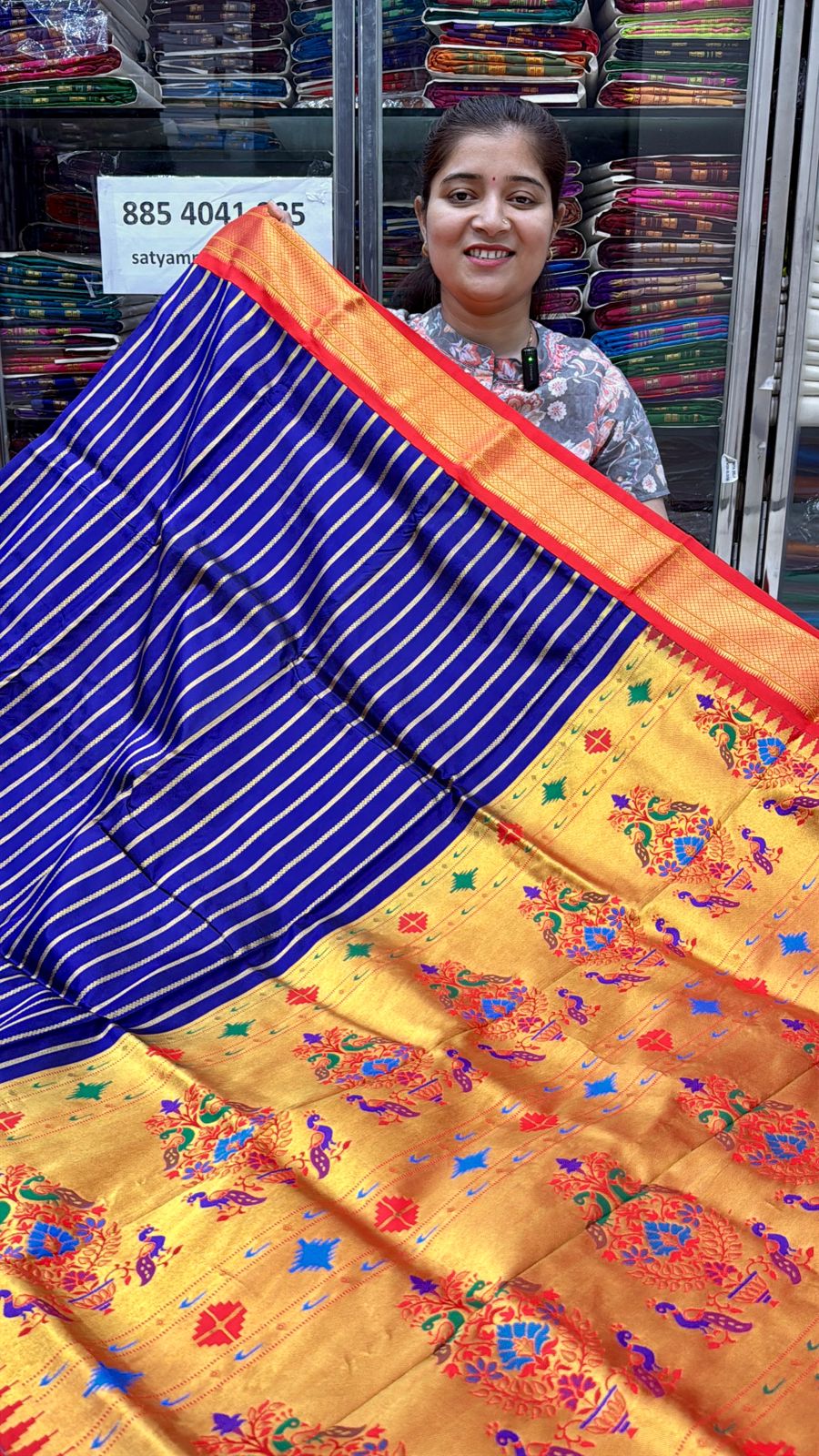 Pure Silk Kadiyal Border Paithani