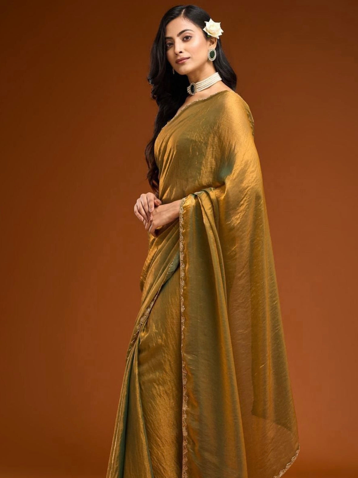 Golden Tissue Saree