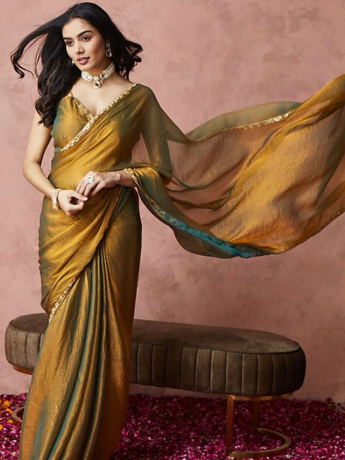 Golden Tissue Saree