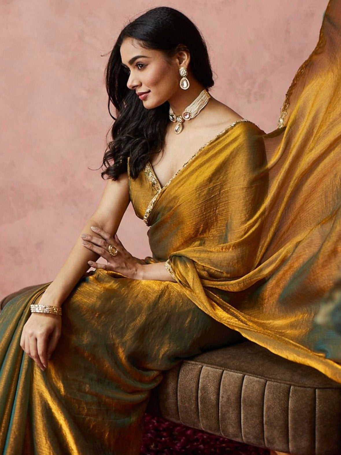 Golden Tissue Saree