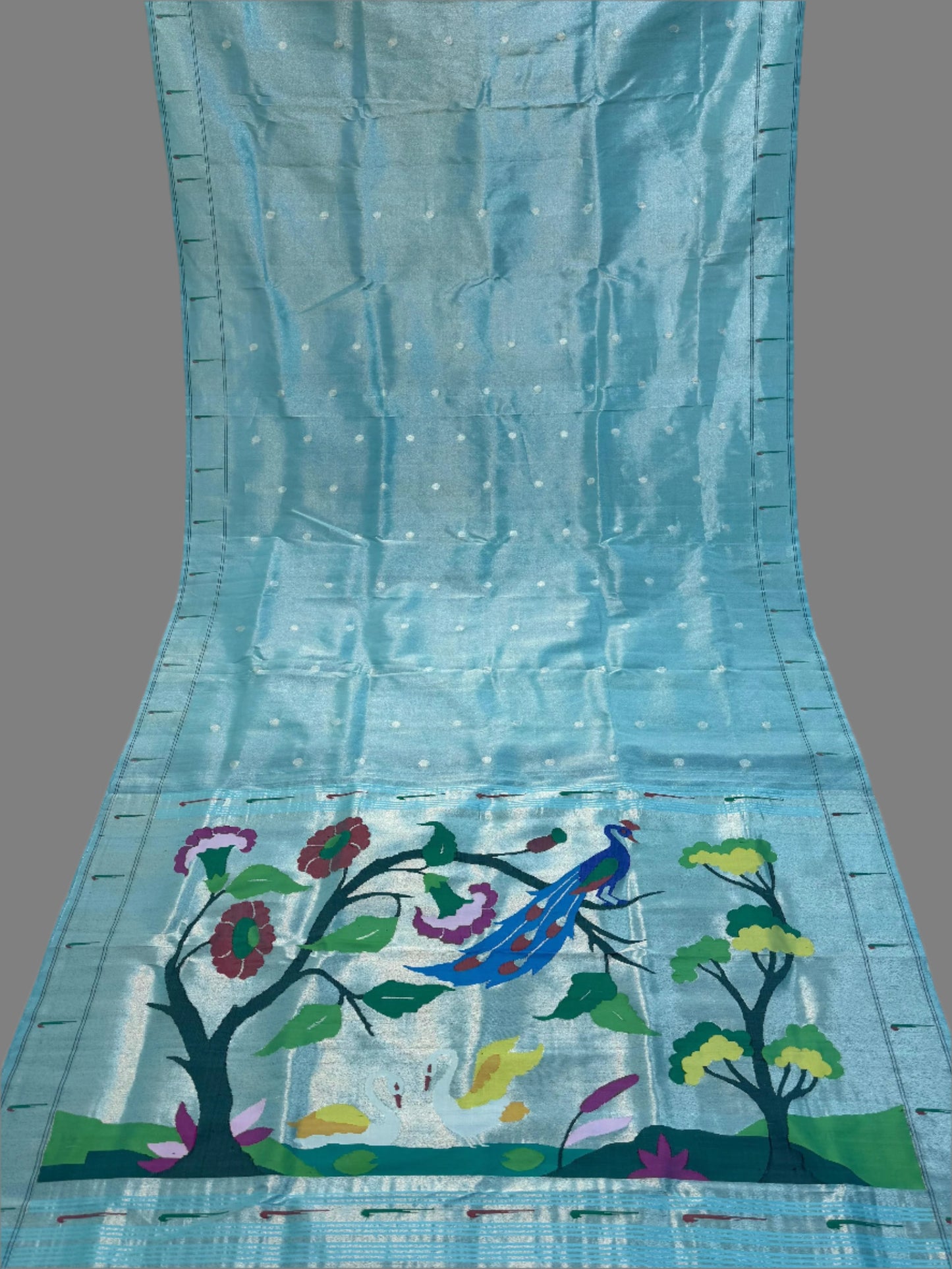Muniya Border Tissue Paithani Saree