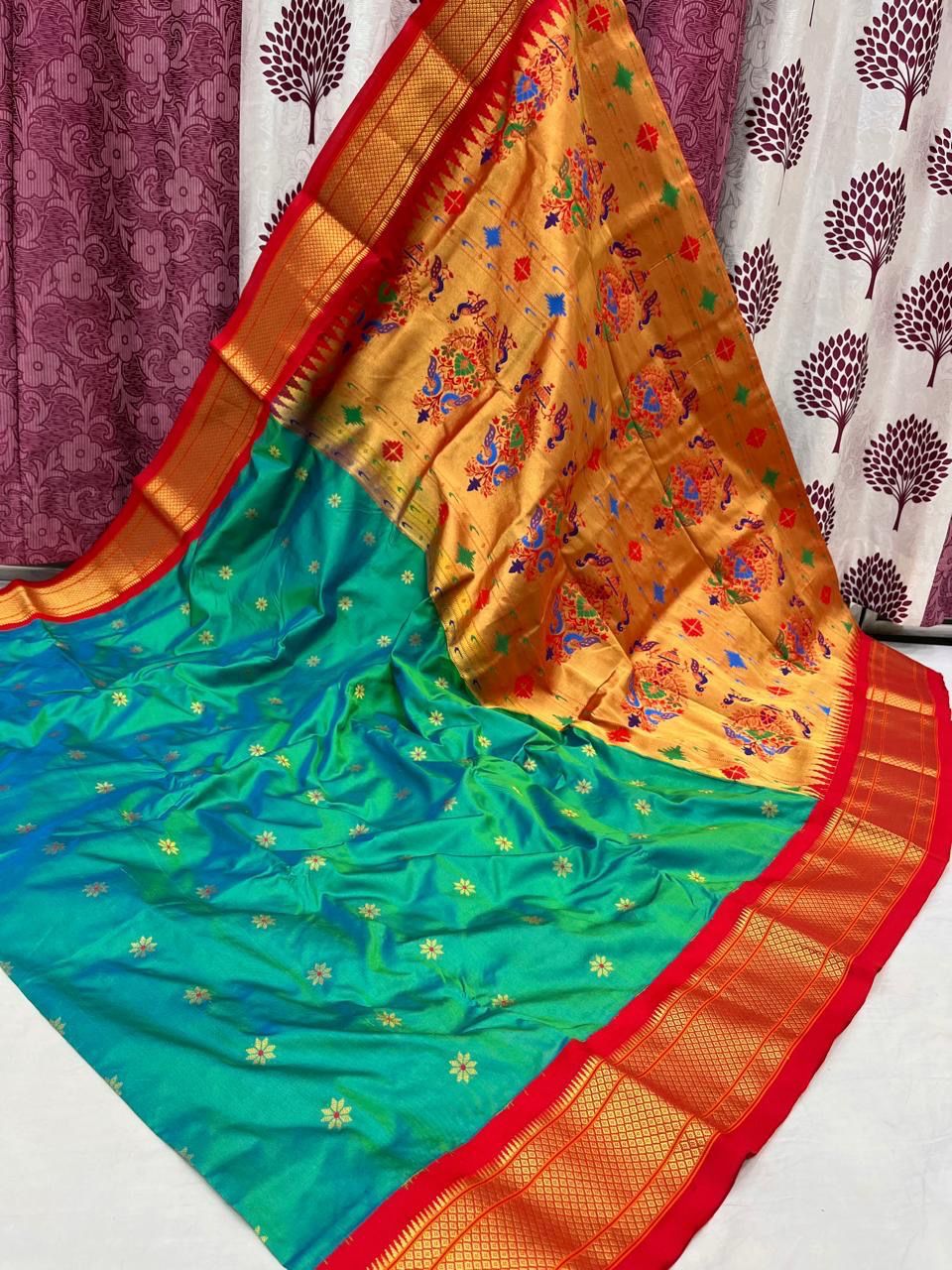 Kadiyal Border Paithani Saree