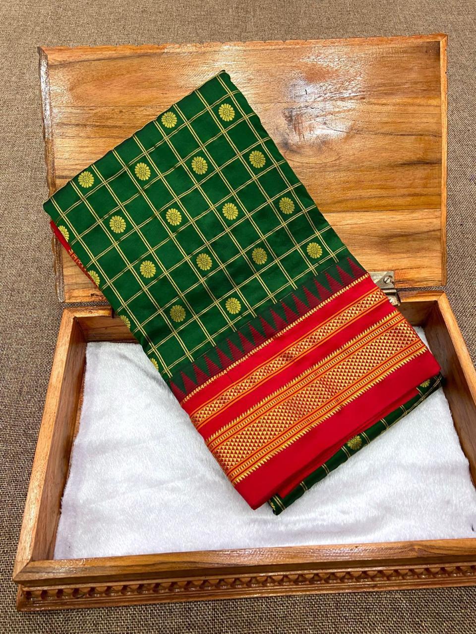 Pure Irkal Checks Saree