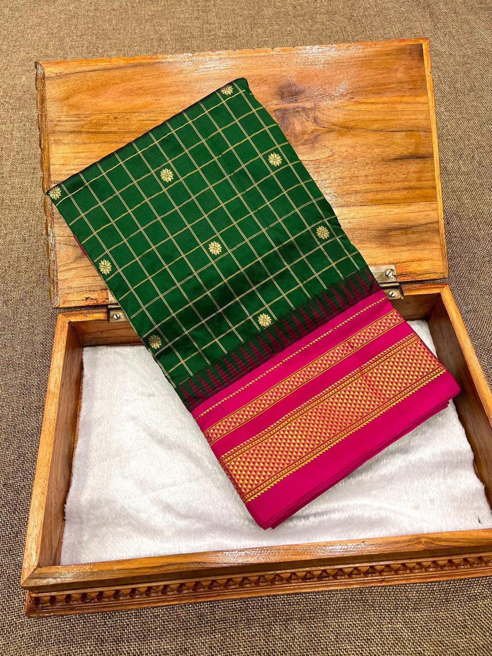 Pure Irkal Checks Saree