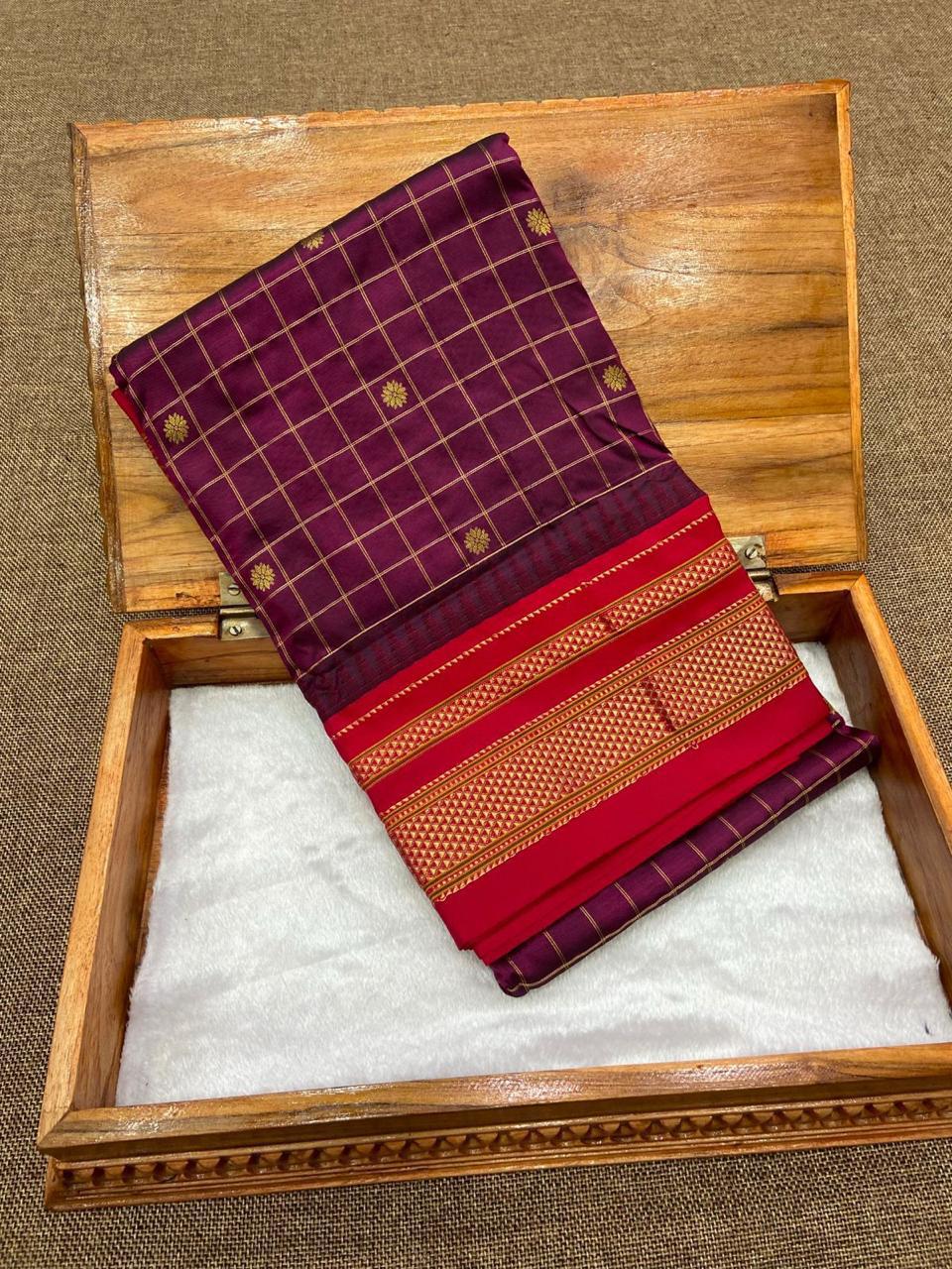 Pure Irkal Checks Saree