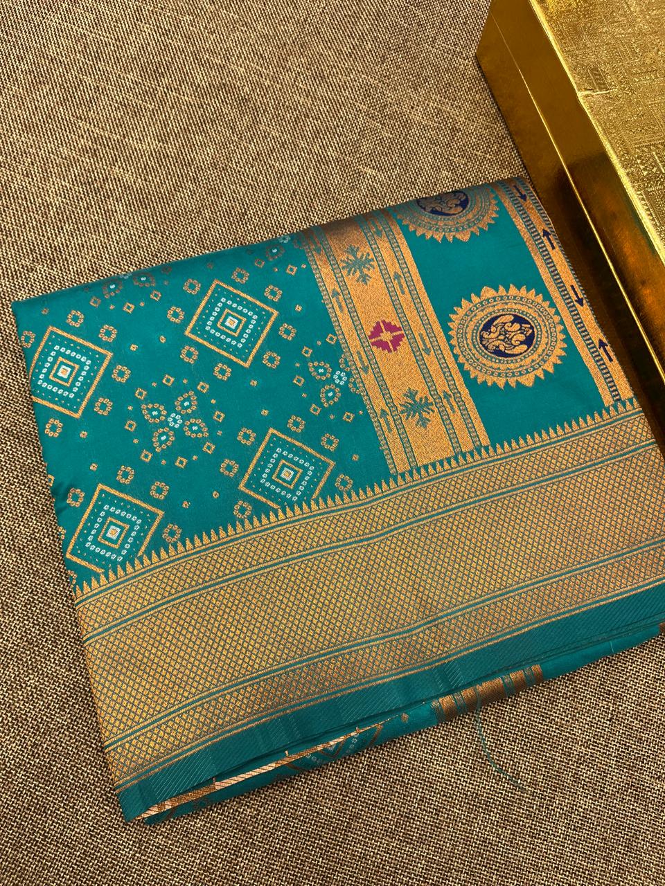 Bandhani Paithani Saree