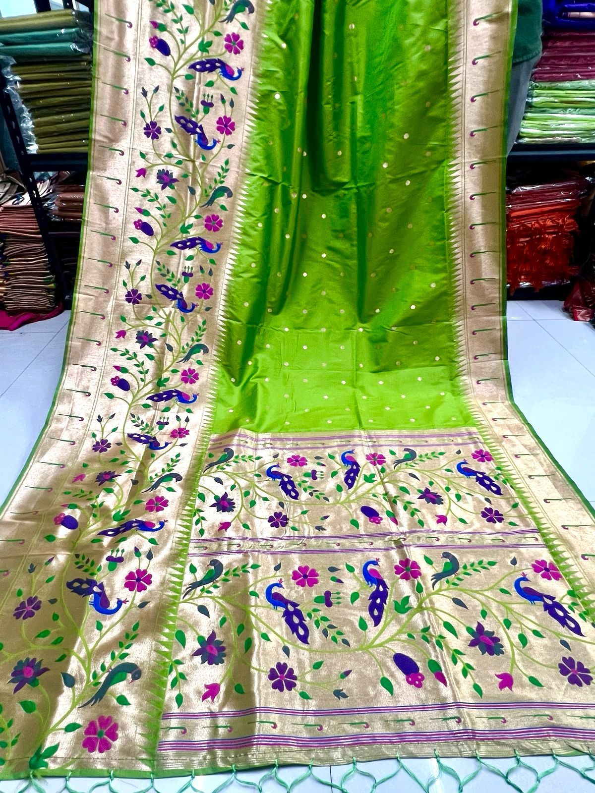 Big Border Peacock Paithani