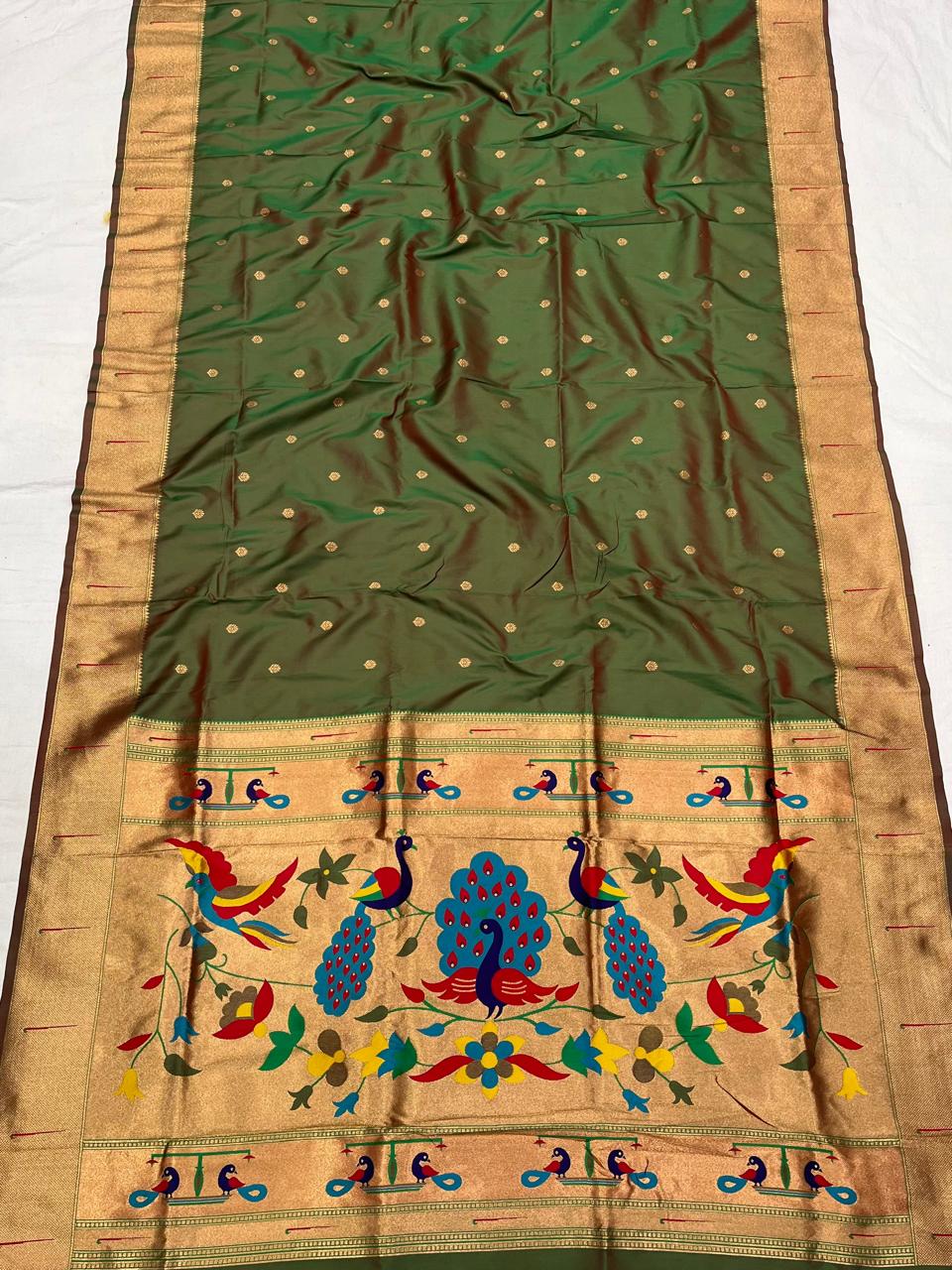 Soft Silk Muniya Paithani Saree