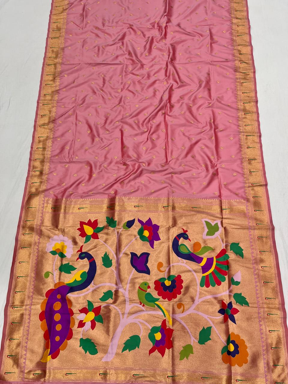 Soft Silk Muniya Paithani Saree