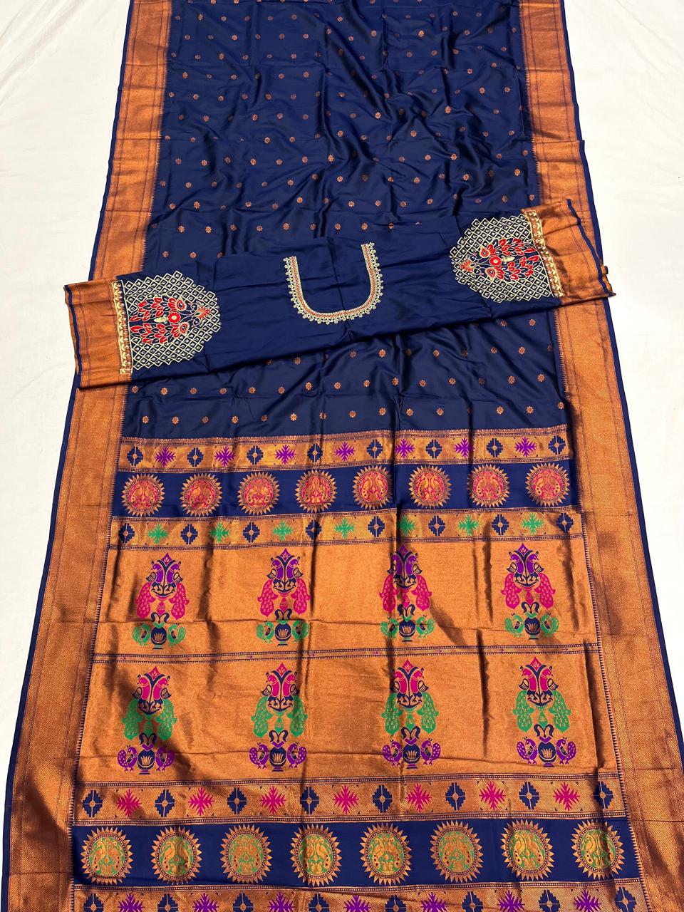 Kalanjali paithani with Work blouse