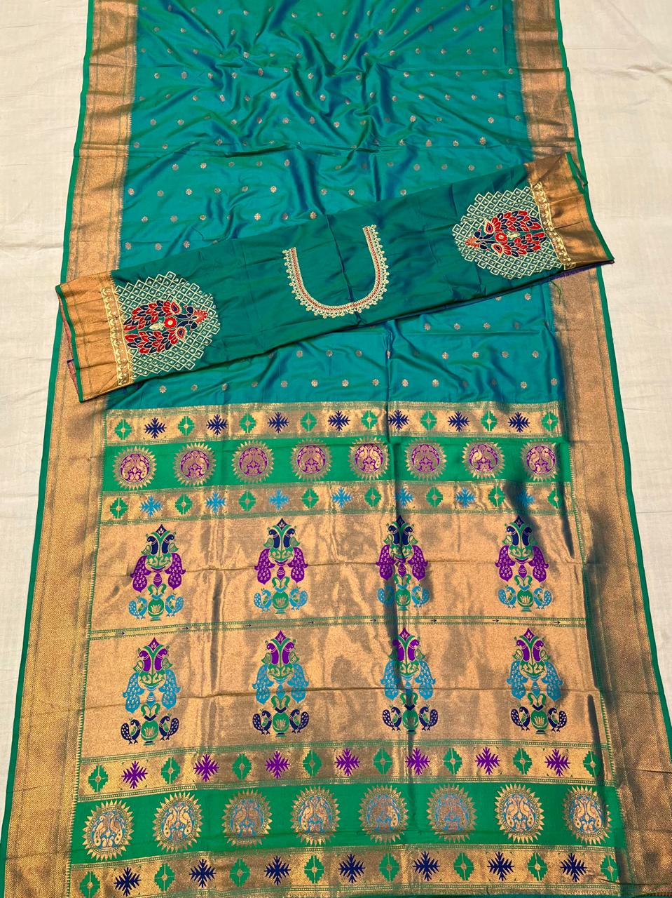 Kalanjali paithani with Work blouse