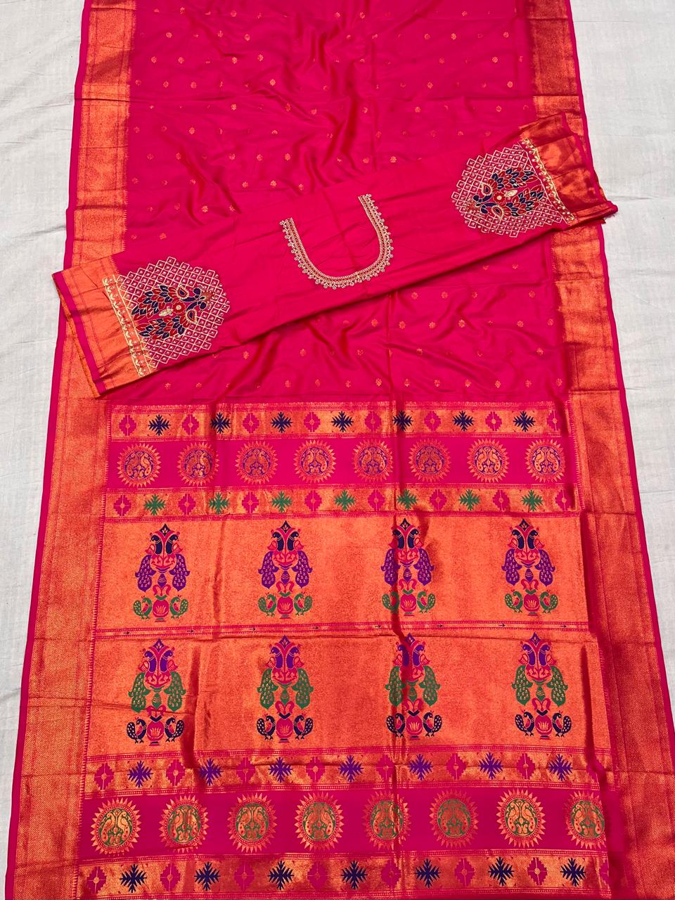 Kalanjali paithani with Work blouse