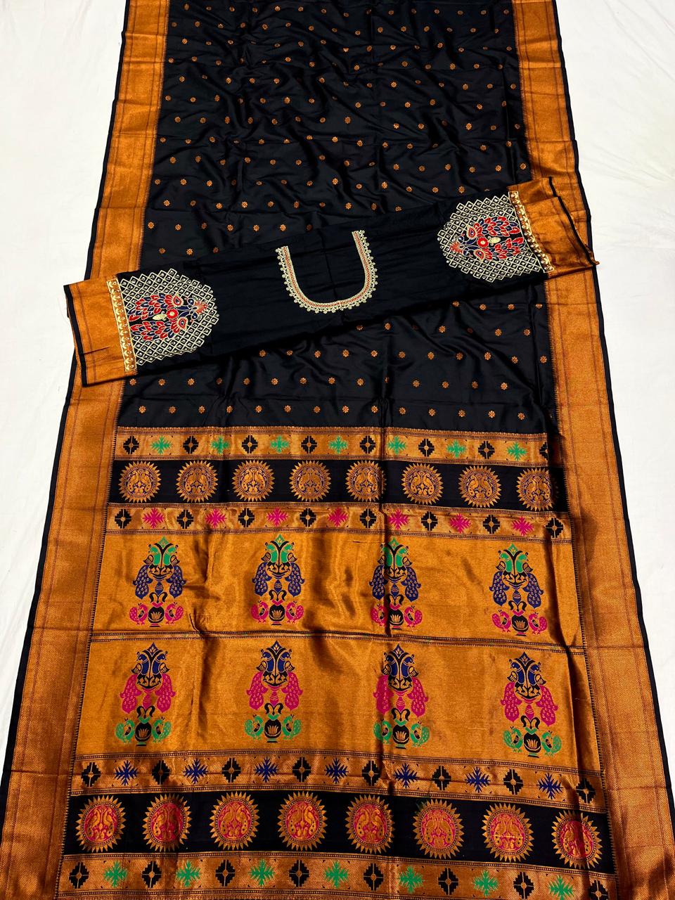 Kalanjali paithani with Work blouse