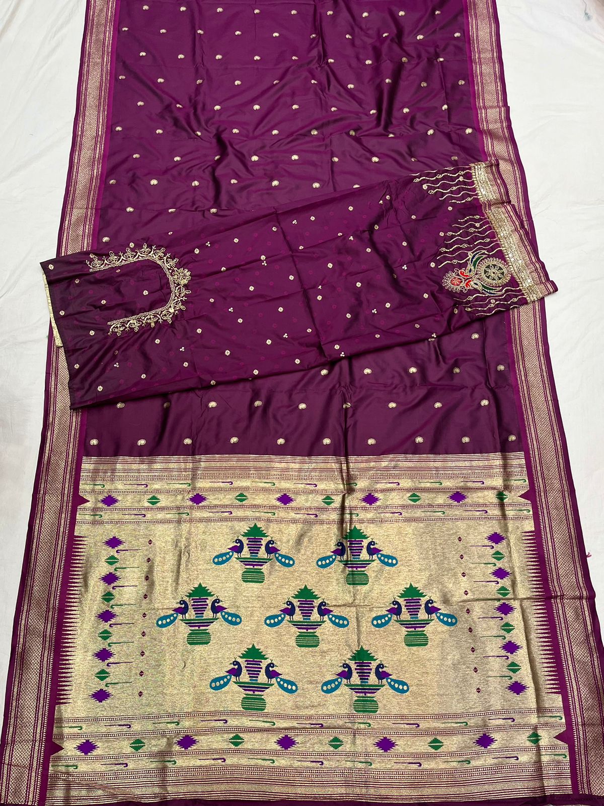 Double Pallu Saree Work Blouse