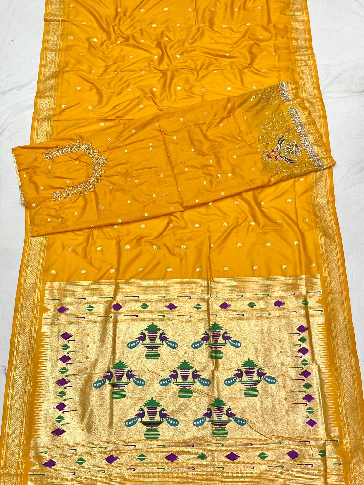 Double Pallu Saree Work Blouse