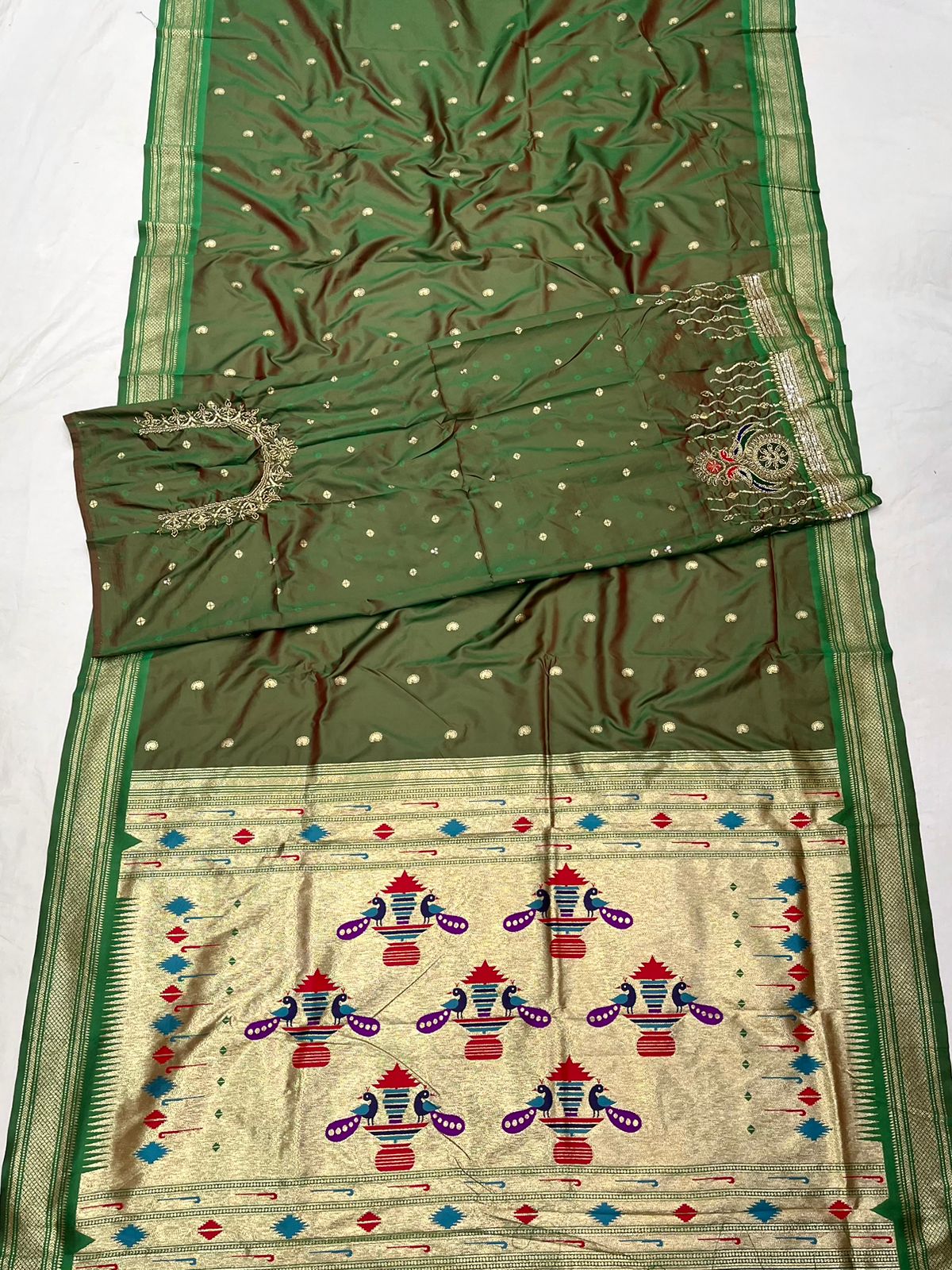 Double Pallu Saree Work Blouse