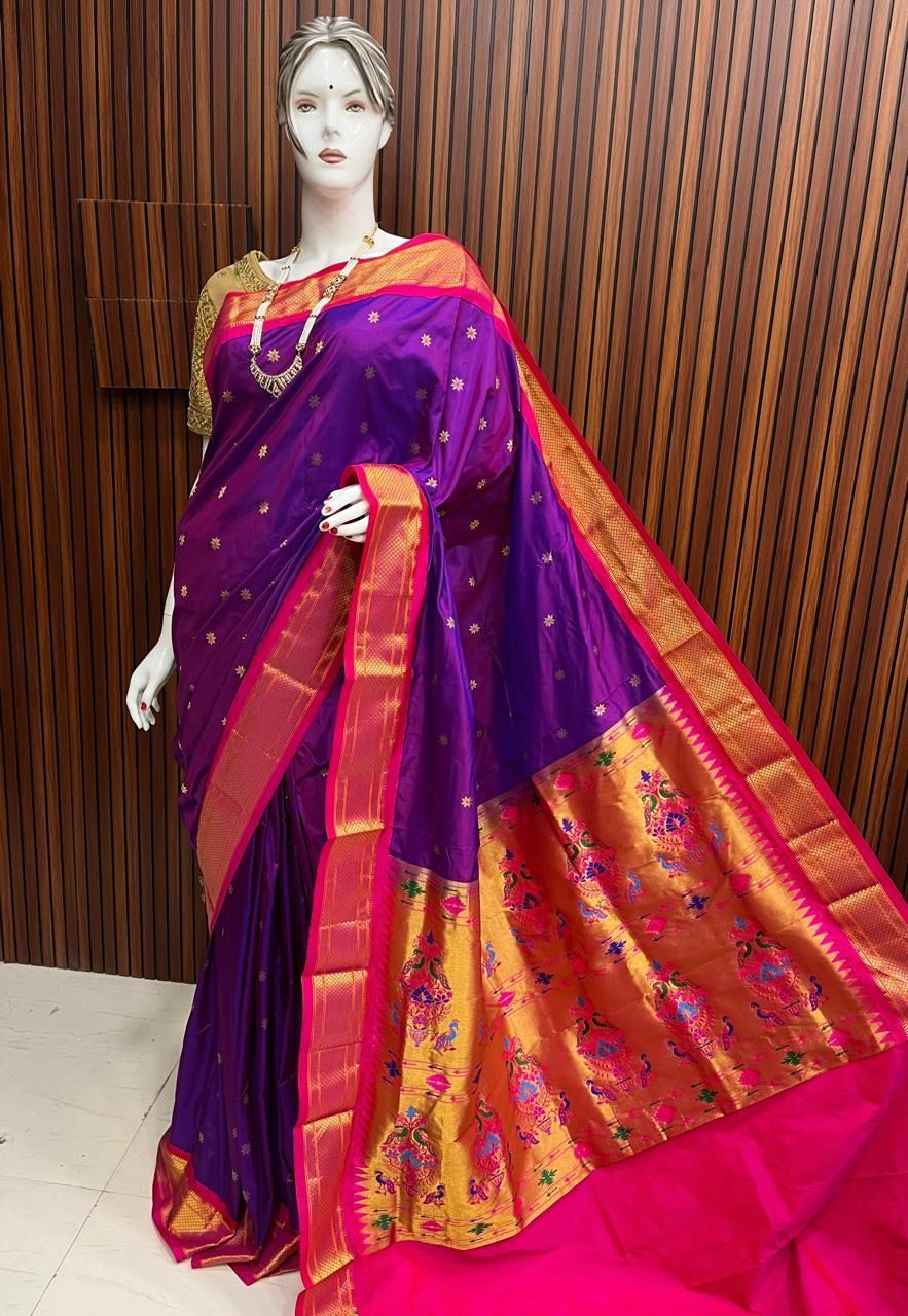 Kadiyal Border Paithani Saree