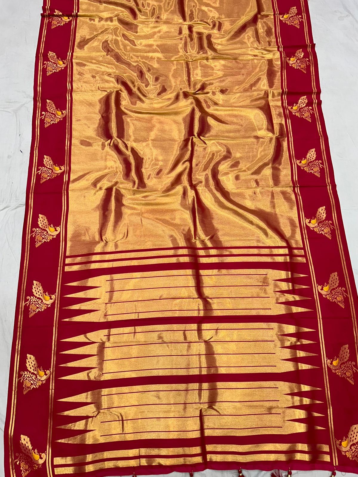 Tissue Peacock Border Paithani Saree