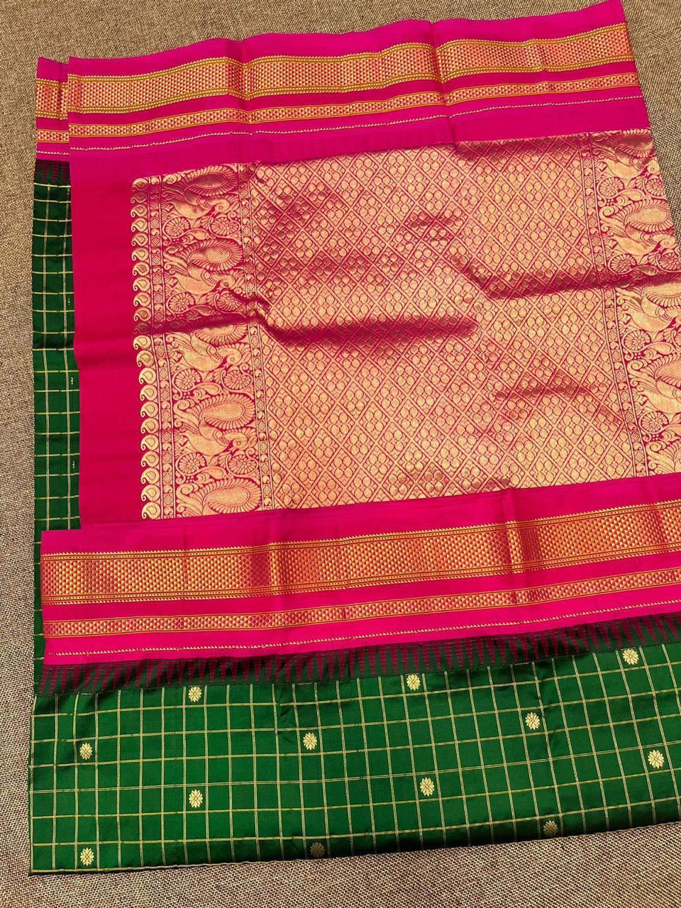 Pure Irkal Checks Saree