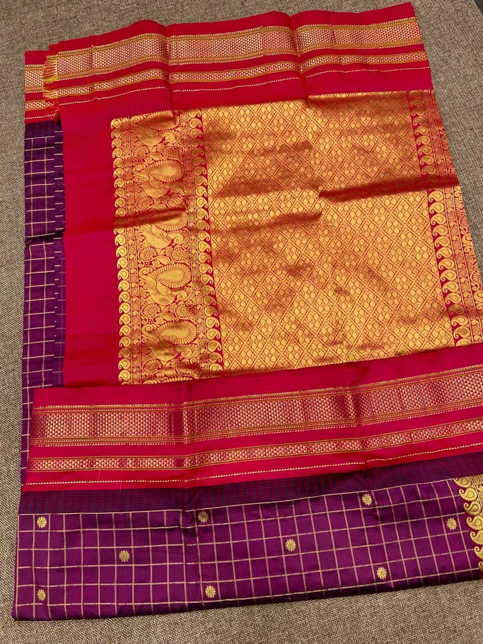 Pure Irkal Checks Saree