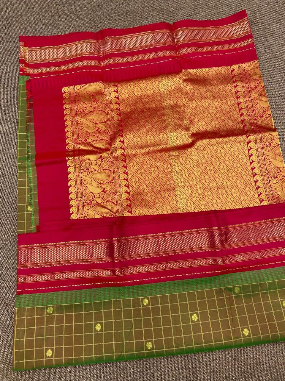 Pure Irkal Checks Saree