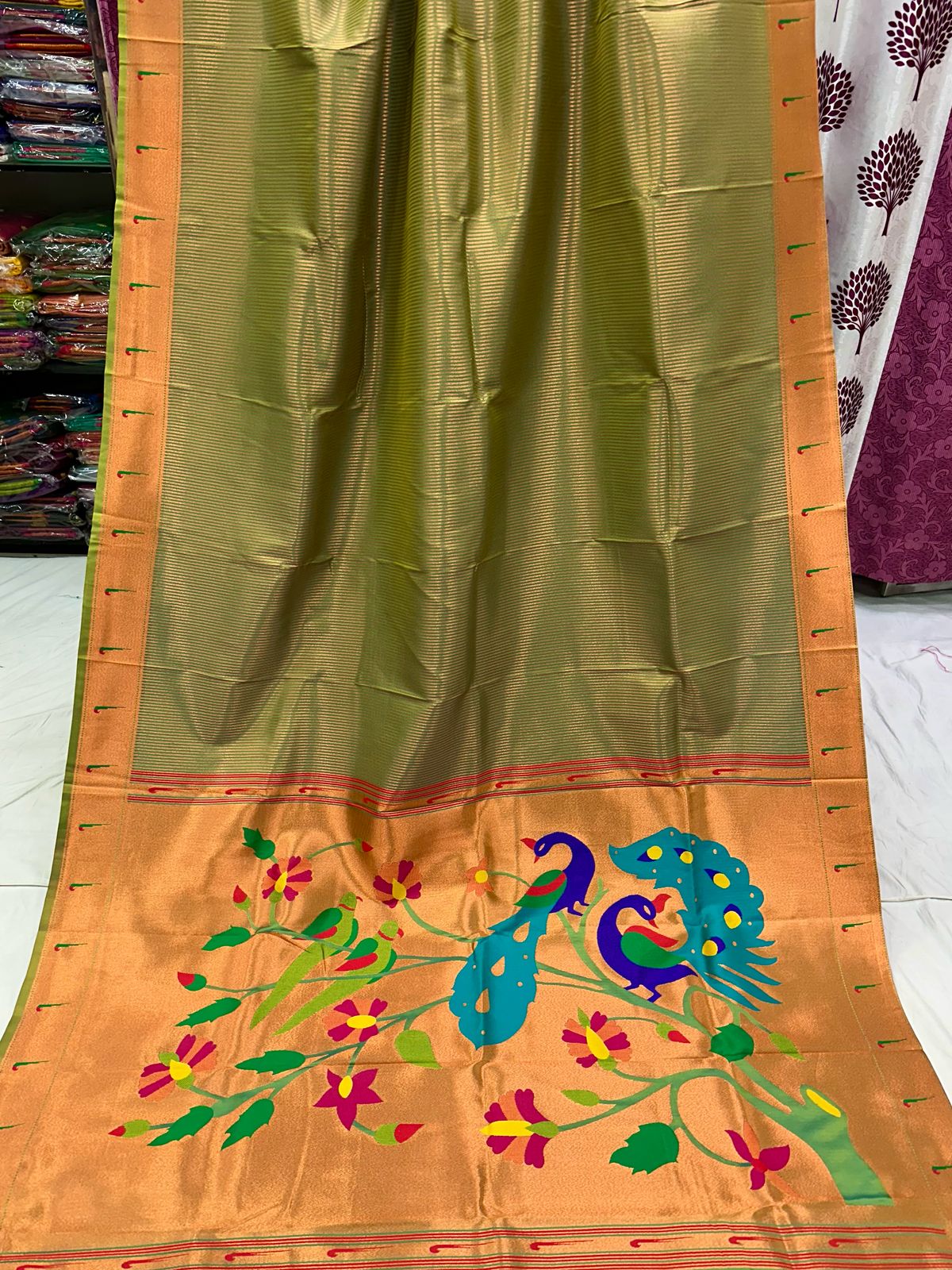 Lining Muniya Paithani Saree