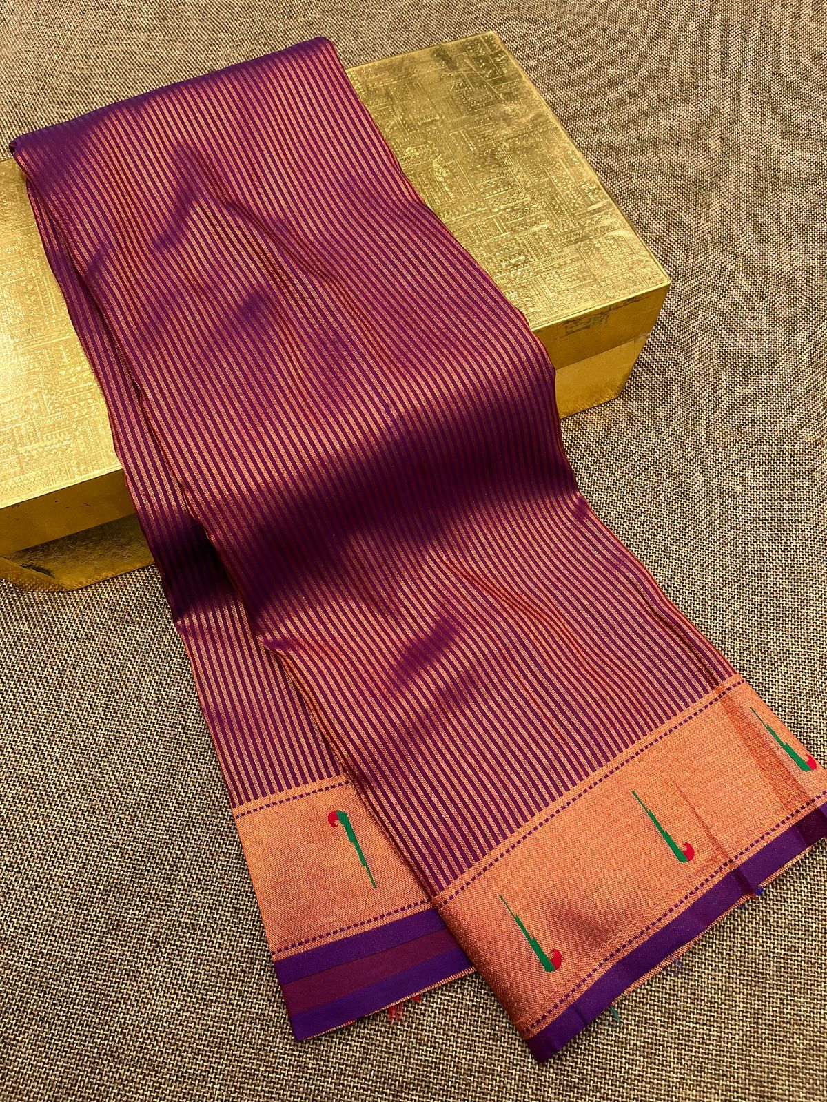 Lining Muniya Paithani Saree