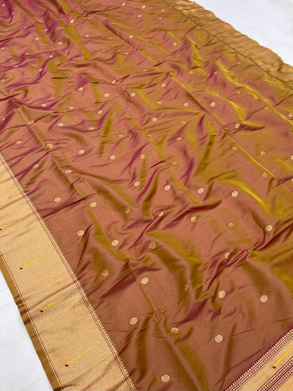 Soft Silk Muniya Paithani Saree