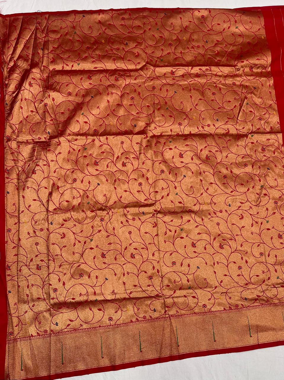 Soft Silk Muniya Paithani Saree