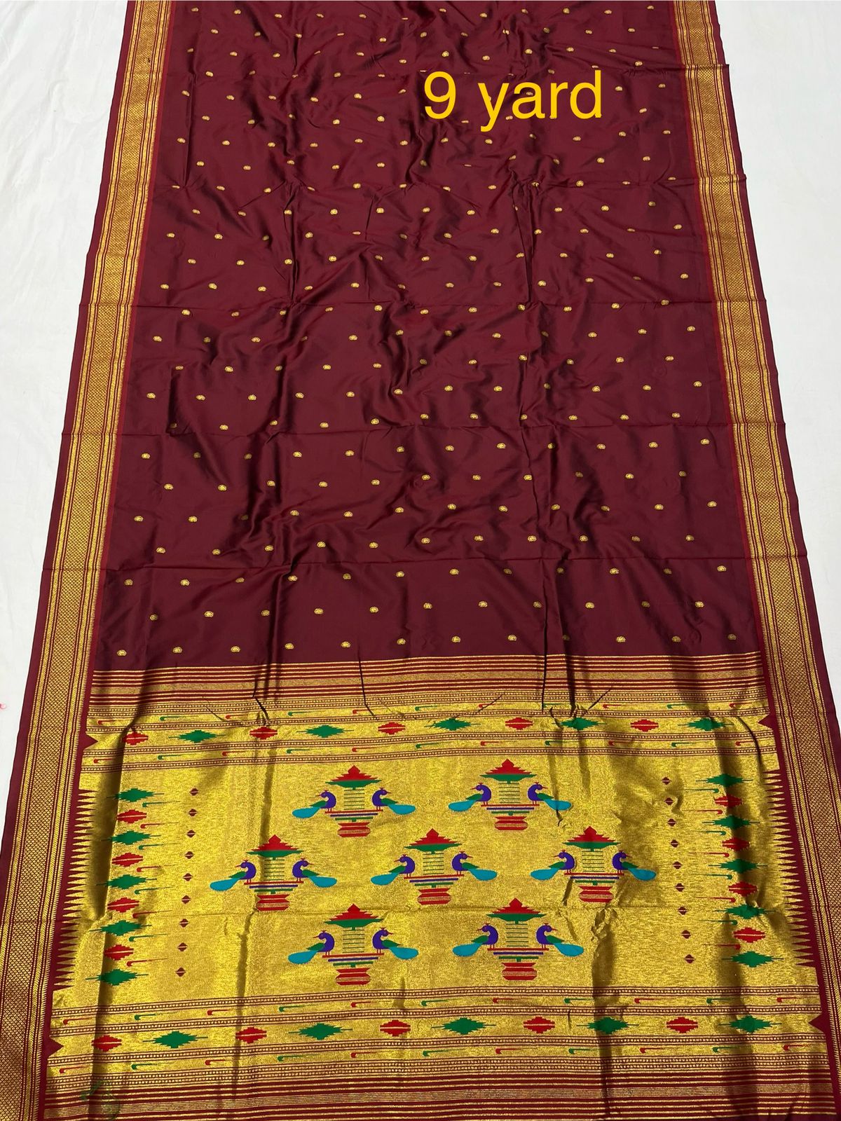 9 yard double pallu saree