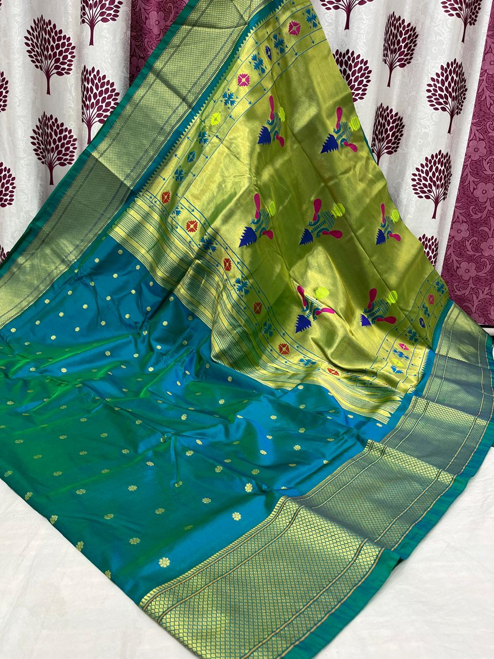 Semi Kalnajali Paithani Saree