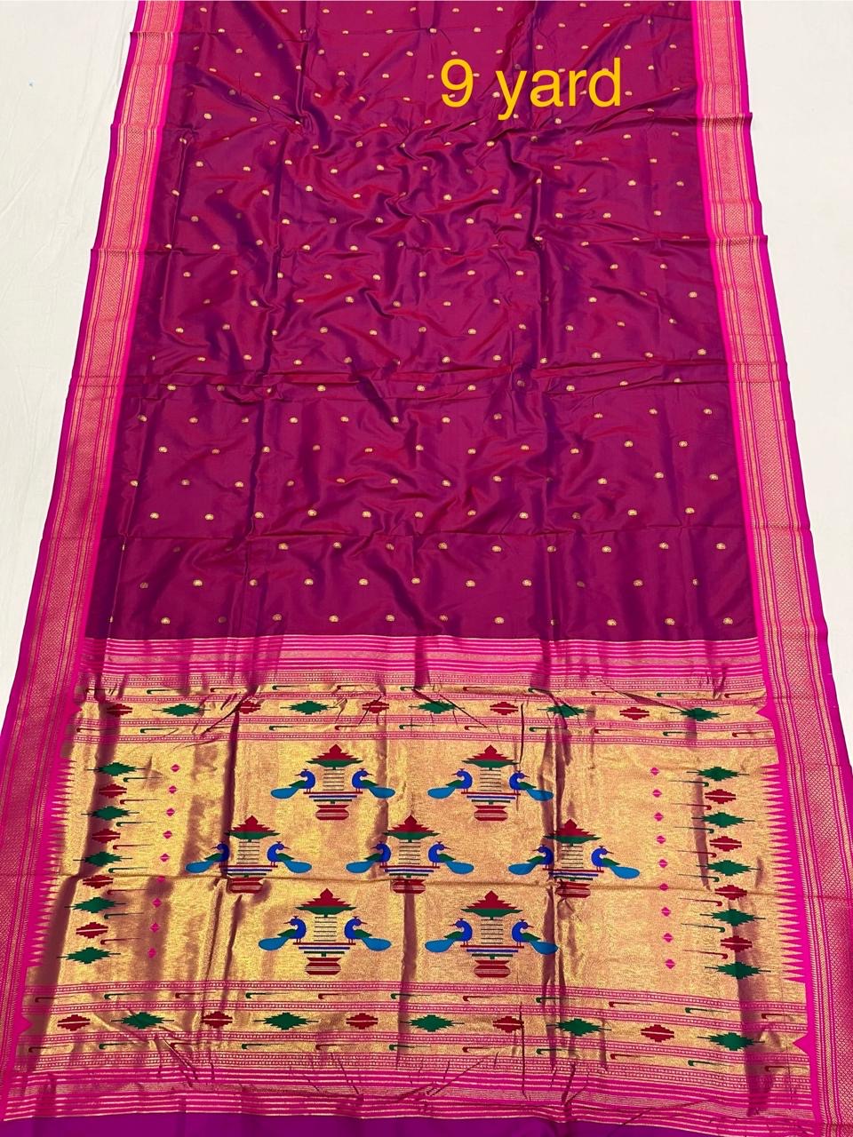 9 yard double pallu saree