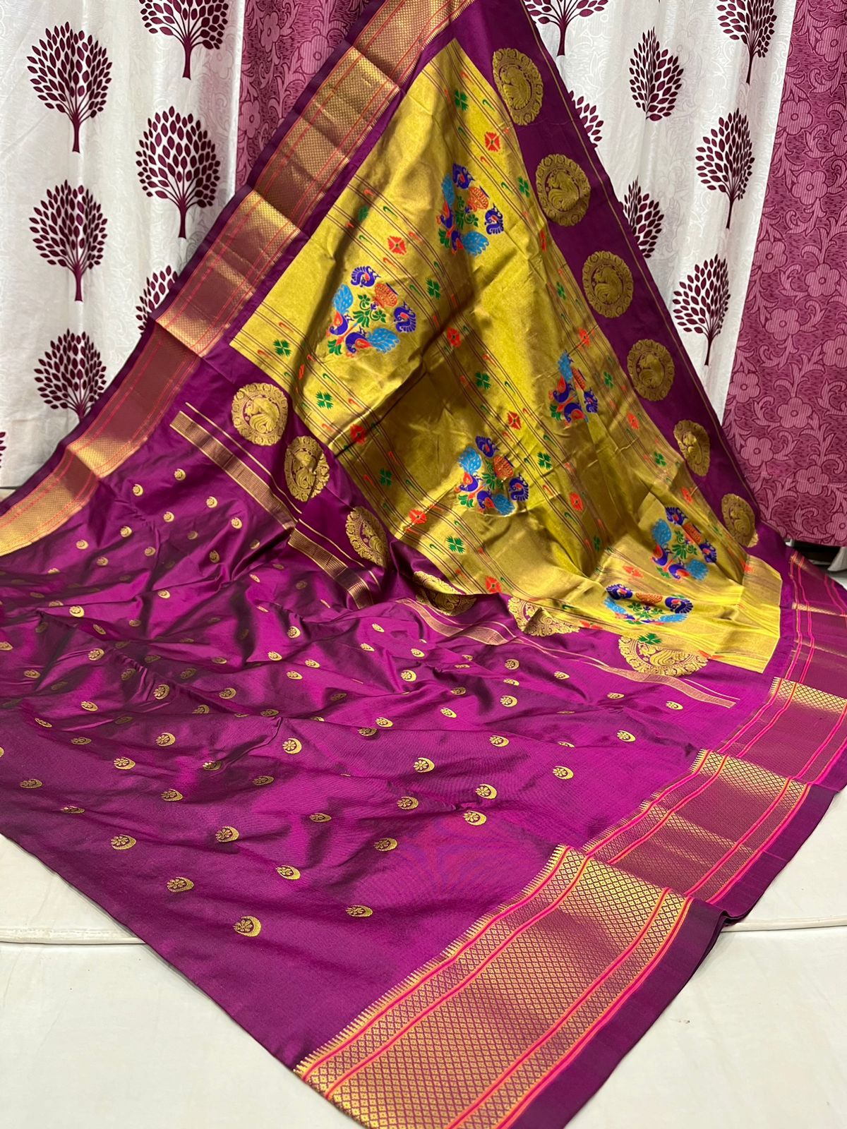 Chandrakor Kalanjali Pure Silk Paithani Saree