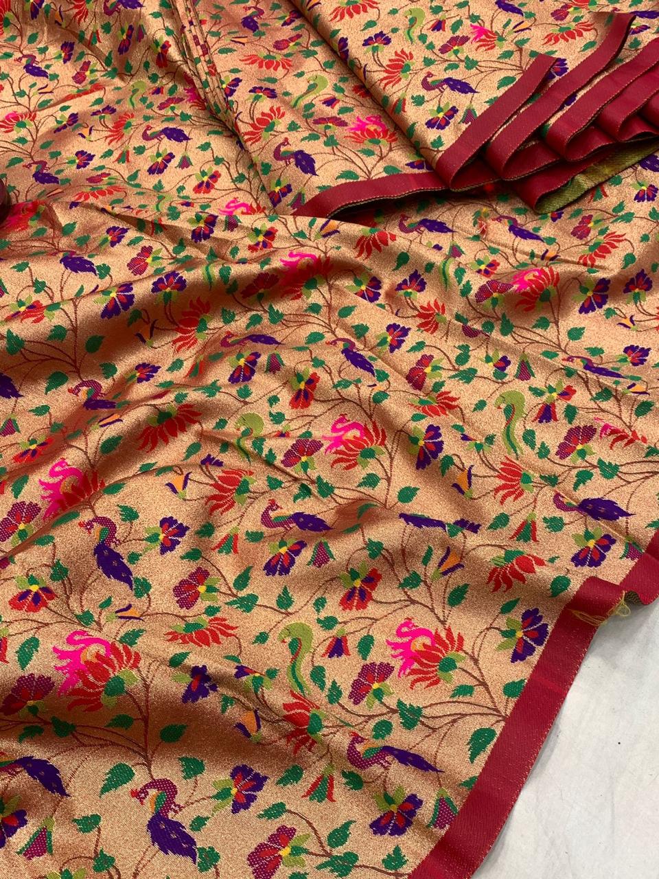 Allover Paithani Brocket Fabric