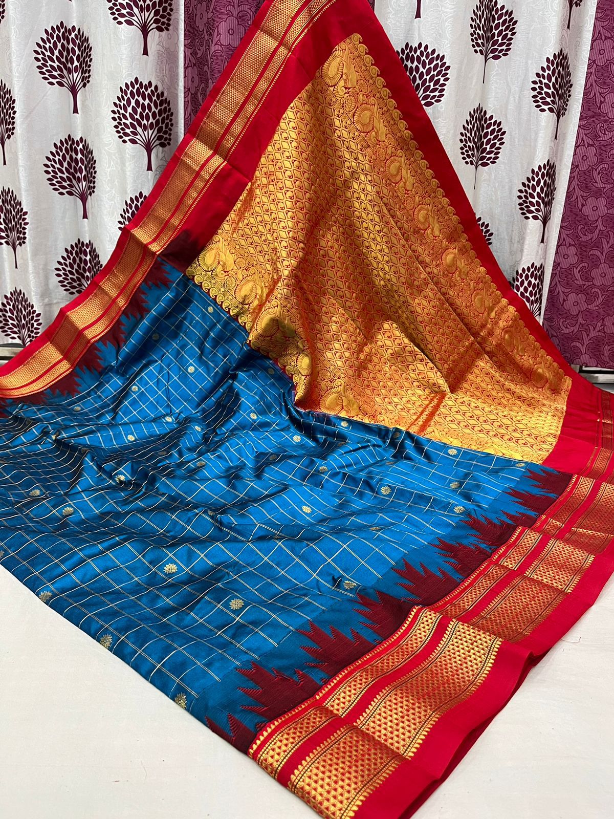 Pure Silk Checks Irkal Saree